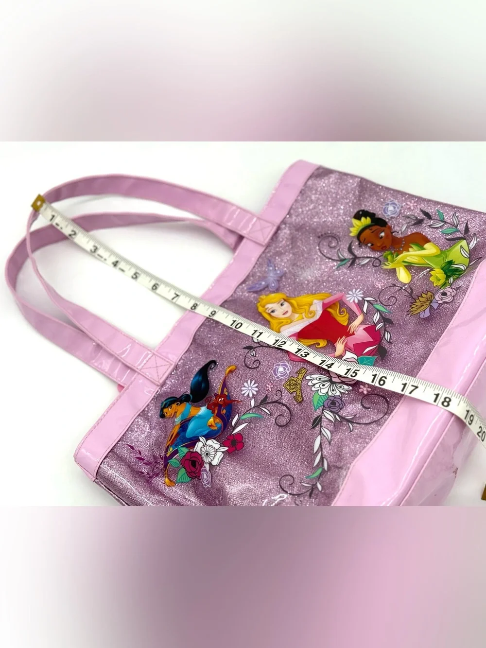 GUC Disney Store Princesses Glittery PVC Swim / Beach / Pool Bag in Purple